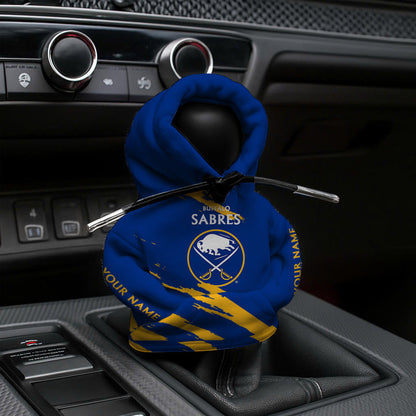 LIMITED EDITION - NEW CUSTOMIZED NHL28 BFS BUFFALO SABRES AUTOMOTIVE HOODIE SHIFT KNOB COVER