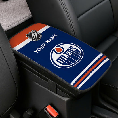 LIMITED EDITION - NEW CUSTOMIZED NHL03 EMO EDMONTON OILERS CAR ARMREST PAD COVER