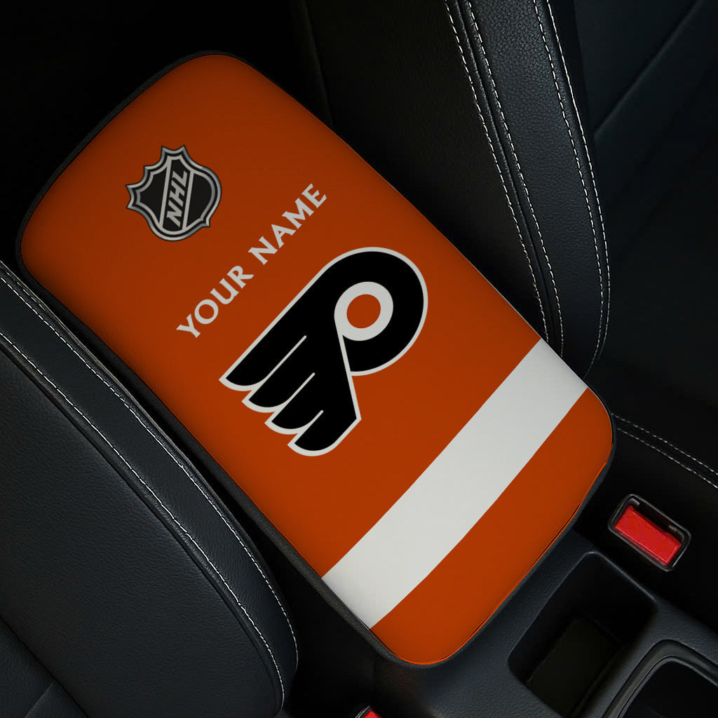 LIMITED EDITION - NEW CUSTOMIZED NHL27 PPF PHILADELPHIA FLYERS CAR ARMREST PAD COVER
