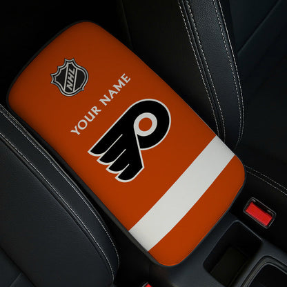 LIMITED EDITION - NEW CUSTOMIZED NHL27 PPF PHILADELPHIA FLYERS CAR ARMREST PAD COVER
