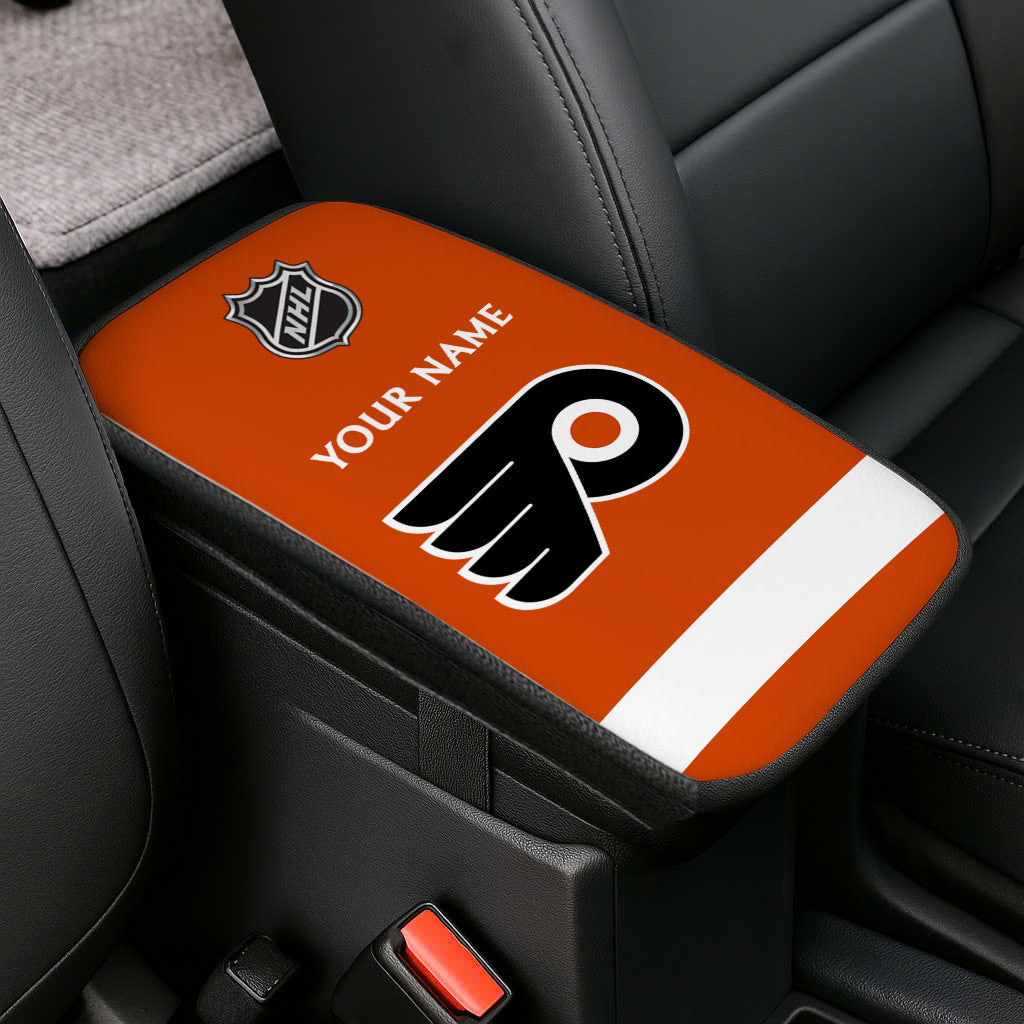 LIMITED EDITION - NEW CUSTOMIZED NHL27 PPF PHILADELPHIA FLYERS CAR ARMREST PAD COVER