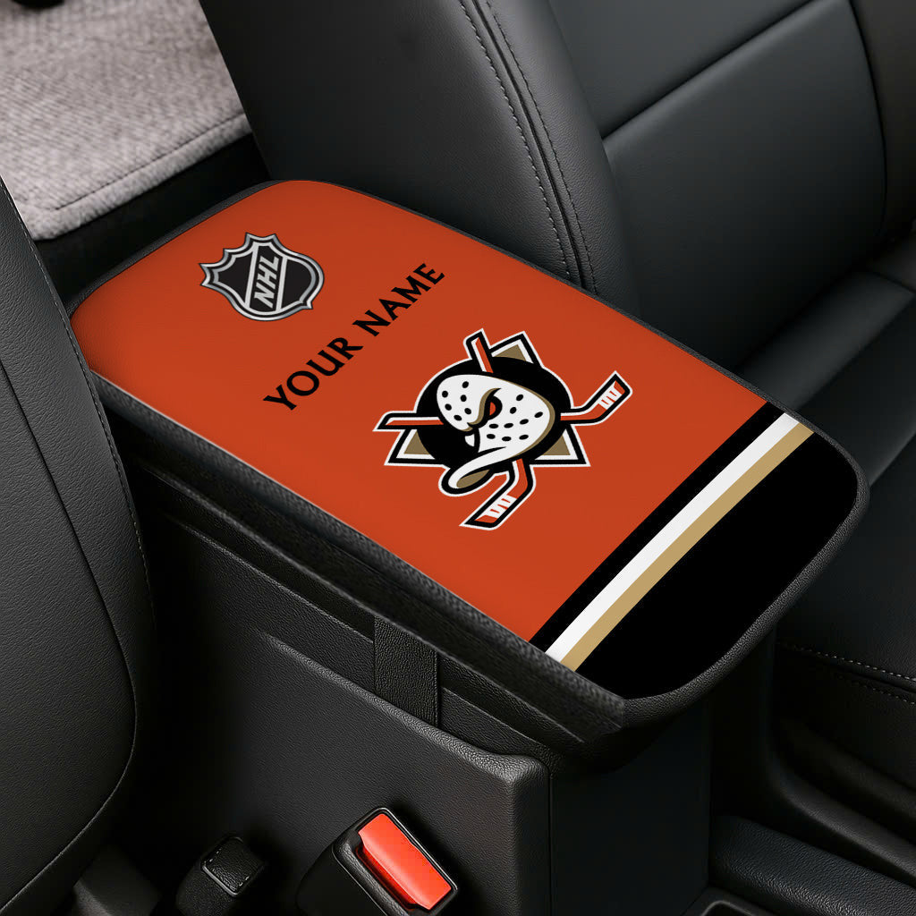 LIMITED EDITION - NEW CUSTOMIZED NHL09 AHD ANAHEIM DUCKS CAR ARMREST PAD COVER