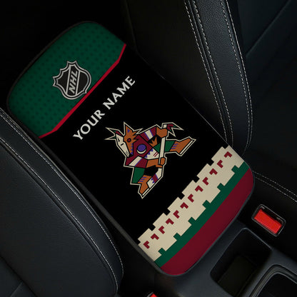 LIMITED EDITION - NEW CUSTOMIZED NHL30 AZC ARIZONA COYOTES CAR ARMREST PAD COVER