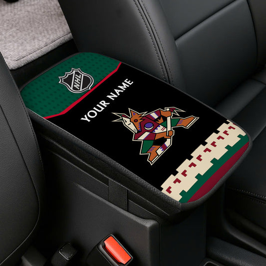 LIMITED EDITION - NEW CUSTOMIZED NHL30 AZC ARIZONA COYOTES CAR ARMREST PAD COVER