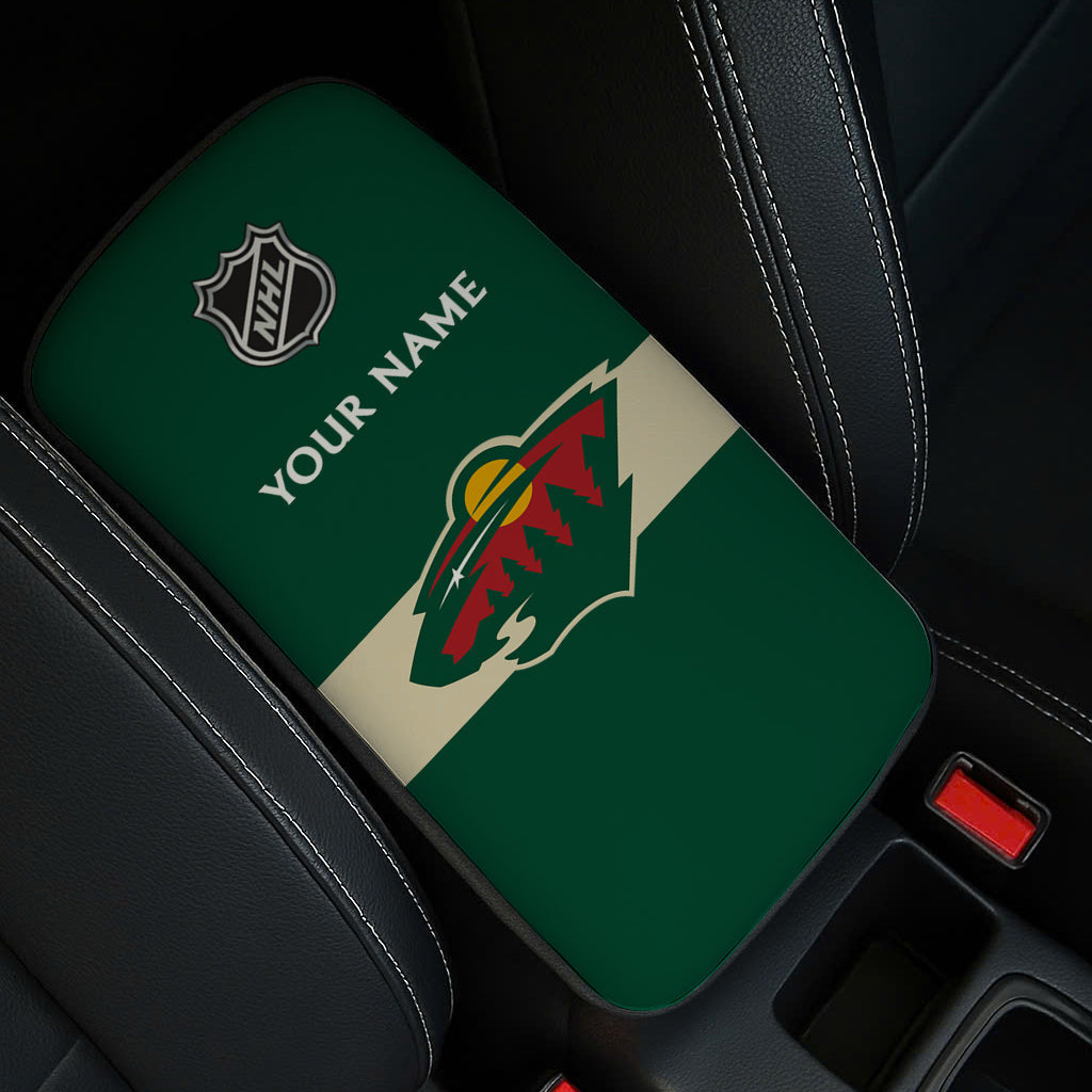 LIMITED EDITION - NEW CUSTOMIZED NHL13 MNW MINNESOTA WILD CAR ARMREST PAD COVER