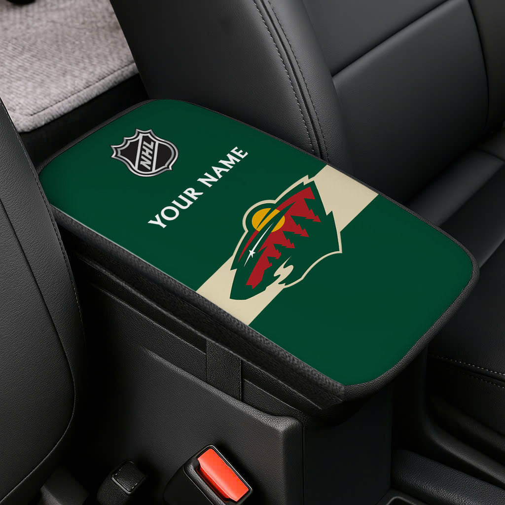 LIMITED EDITION - NEW CUSTOMIZED NHL13 MNW MINNESOTA WILD CAR ARMREST PAD COVER