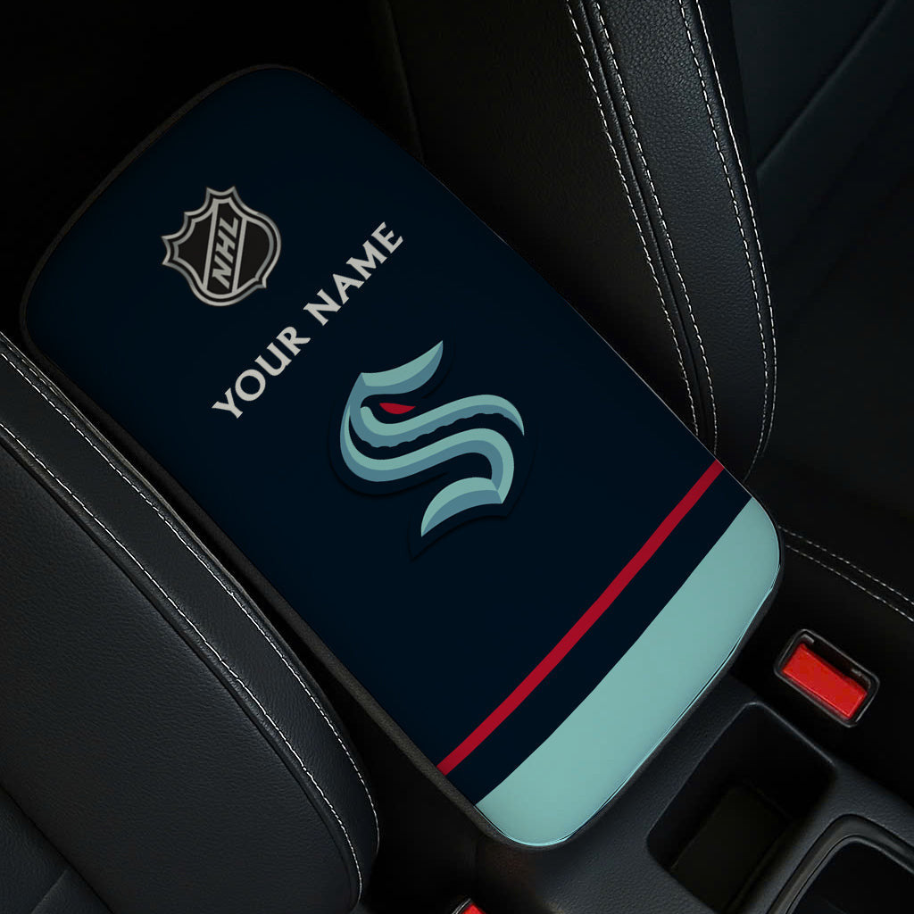 LIMITED EDITION - NEW CUSTOMIZED NHL20 STK SEATTLE KRAKEN CAR ARMREST PAD COVER