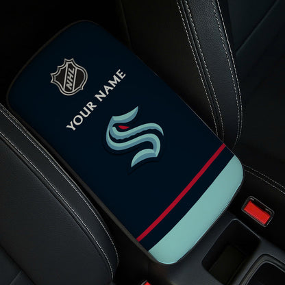 LIMITED EDITION - NEW CUSTOMIZED NHL20 STK SEATTLE KRAKEN CAR ARMREST PAD COVER
