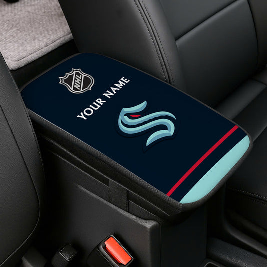 LIMITED EDITION - NEW CUSTOMIZED NHL20 STK SEATTLE KRAKEN CAR ARMREST PAD COVER