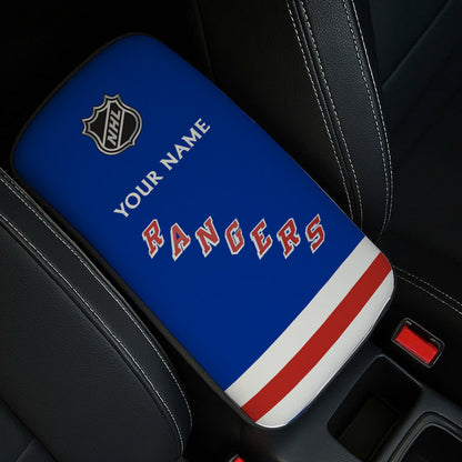 LIMITED EDITION - NEW CUSTOMIZED NHL24 NYR NEW YORK RANGERS CAR ARMREST PAD COVER