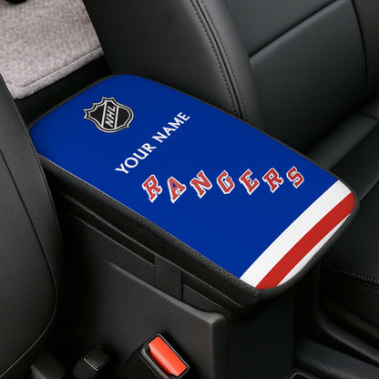 LIMITED EDITION - NEW CUSTOMIZED NHL24 NYR NEW YORK RANGERS CAR ARMREST PAD COVER