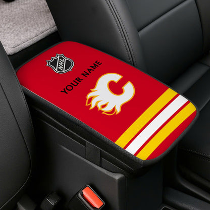 LIMITED EDITION - NEW CUSTOMIZED NHL17 CGF CALGARY FLAMES CAR ARMREST PAD COVER