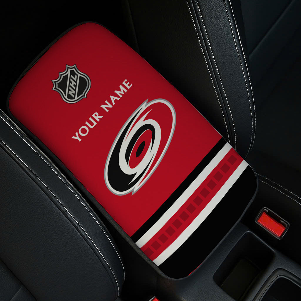 LIMITED EDITION - NEW CUSTOMIZED NHL07 CLH CAROLINA HURRICANES CAR ARMREST PAD COVER