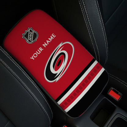 LIMITED EDITION - NEW CUSTOMIZED NHL07 CLH CAROLINA HURRICANES CAR ARMREST PAD COVER
