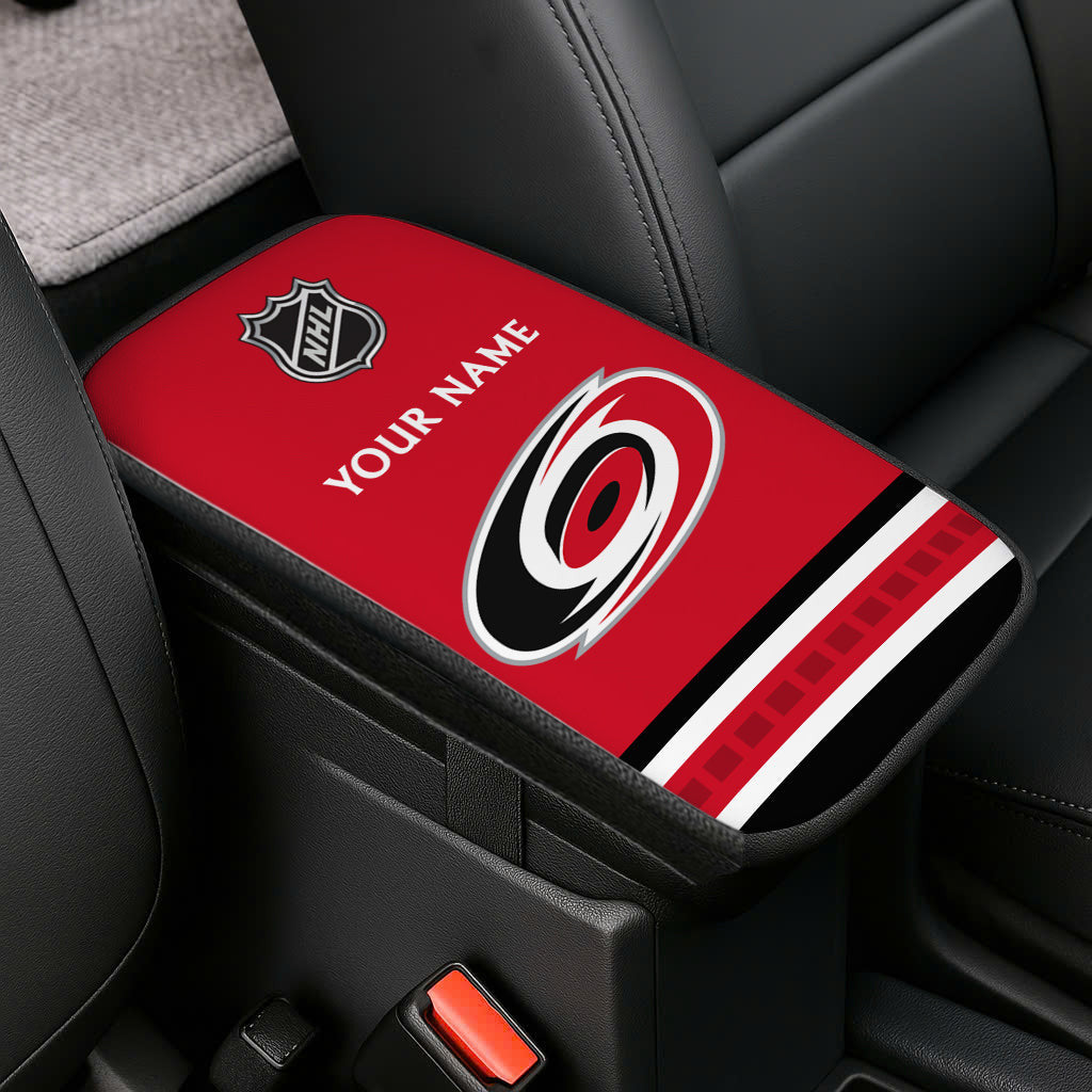 LIMITED EDITION - NEW CUSTOMIZED NHL07 CLH CAROLINA HURRICANES CAR ARMREST PAD COVER