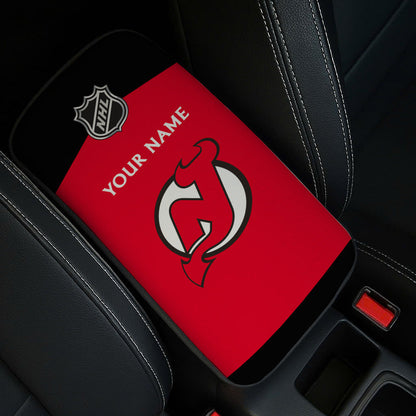 LIMITED EDITION - NEW CUSTOMIZED NHL06 NJD NEW JERSEY DEVILS CAR ARMREST PAD COVER