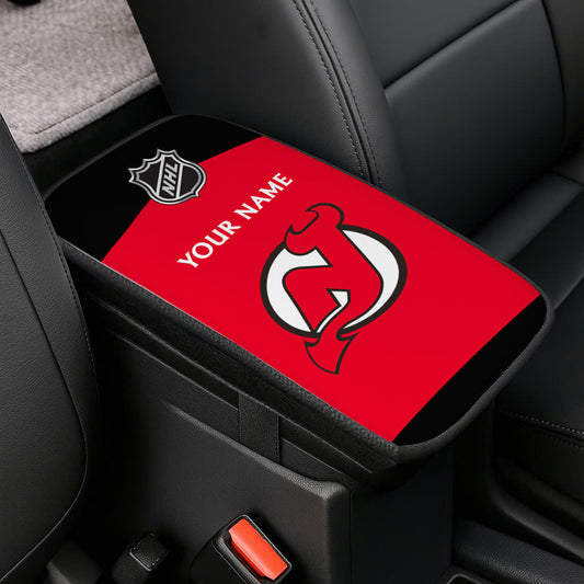 LIMITED EDITION - NEW CUSTOMIZED NHL06 NJD NEW JERSEY DEVILS CAR ARMREST PAD COVER