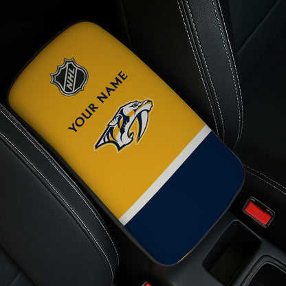 LIMITED EDITION - NEW CUSTOMIZED NHL31 NVP NASHVILLE PREDATORS CAR ARMREST PAD COVER