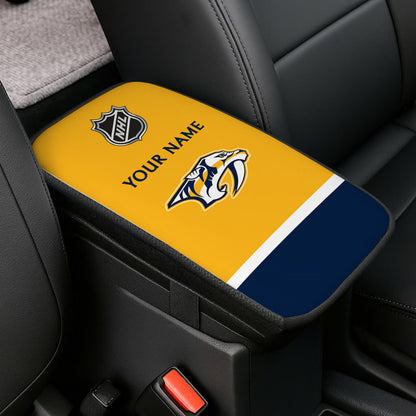 LIMITED EDITION - NEW CUSTOMIZED NHL31 NVP NASHVILLE PREDATORS CAR ARMREST PAD COVER