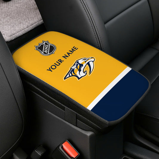 LIMITED EDITION - NEW CUSTOMIZED NHL31 NVP NASHVILLE PREDATORS CAR ARMREST PAD COVER