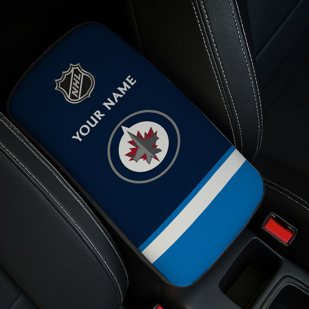 LIMITED EDITION - NEW CUSTOMIZED NHL21 WPJ WINNIPEG JETS CAR ARMREST PAD COVER