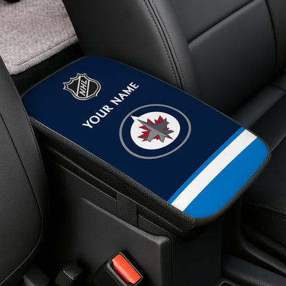 LIMITED EDITION - NEW CUSTOMIZED NHL21 WPJ WINNIPEG JETS CAR ARMREST PAD COVER