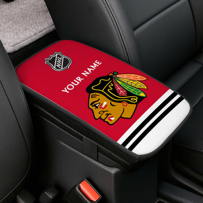LIMITED EDITION - NEW CUSTOMIZED NHL08 CBH CHICAGO BLACKHAWKS CAR ARMREST PAD COVER