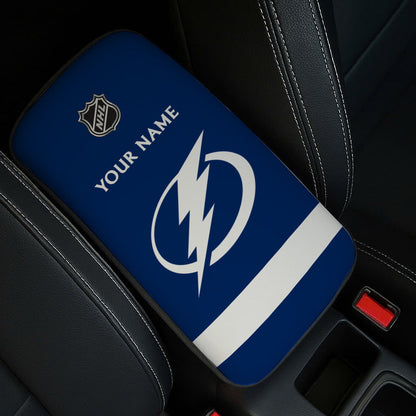 LIMITED EDITION - NEW CUSTOMIZED NHL12 TPL TAMPA BAY LIGHTNING CAR ARMREST PAD COVER