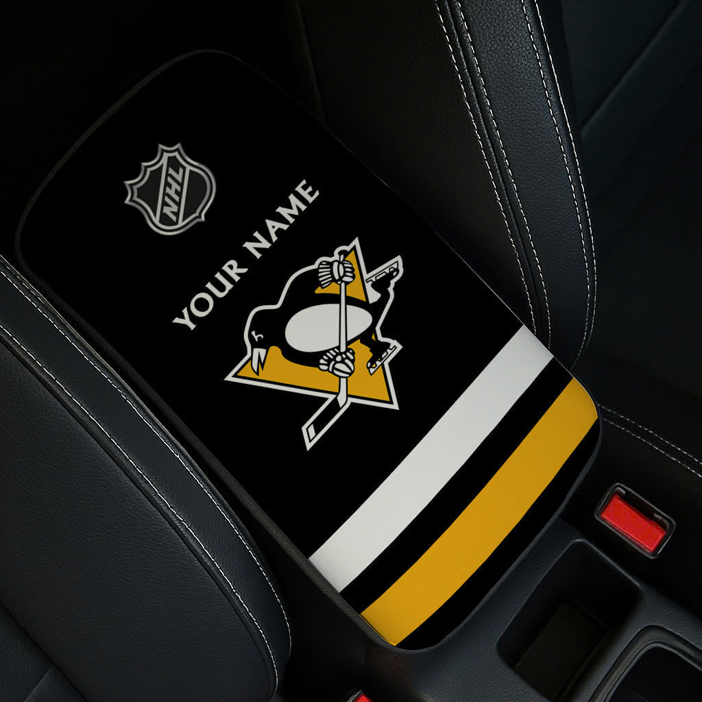LIMITED EDITION - NEW CUSTOMIZED NHL26 PBP PITTSBURGH PENGUINS CAR ARMREST PAD COVER