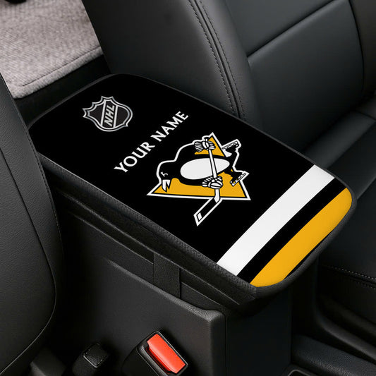 LIMITED EDITION - NEW CUSTOMIZED NHL26 PBP PITTSBURGH PENGUINS CAR ARMREST PAD COVER