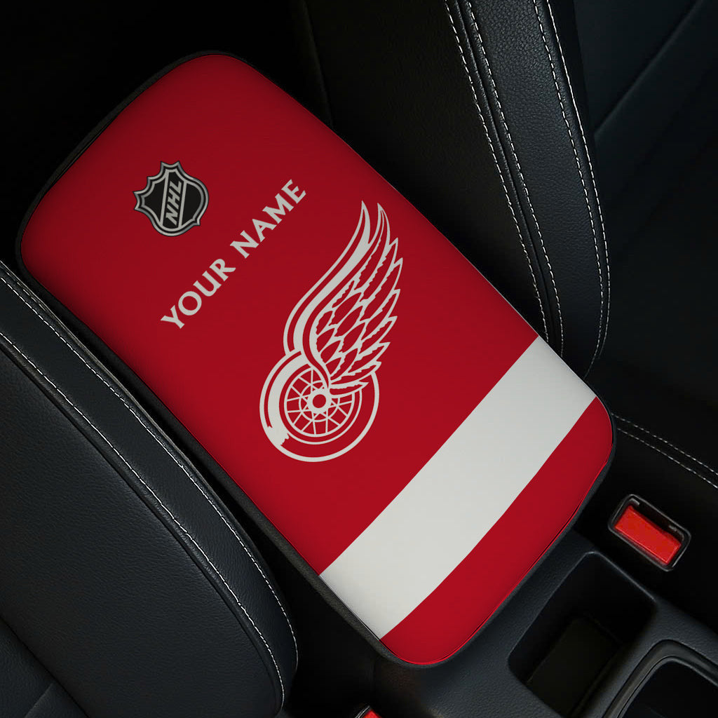 LIMITED EDITION - NEW CUSTOMIZED NHL22 DRW DETROIT RED WINGS CAR ARMREST PAD COVER