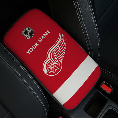 LIMITED EDITION - NEW CUSTOMIZED NHL22 DRW DETROIT RED WINGS CAR ARMREST PAD COVER