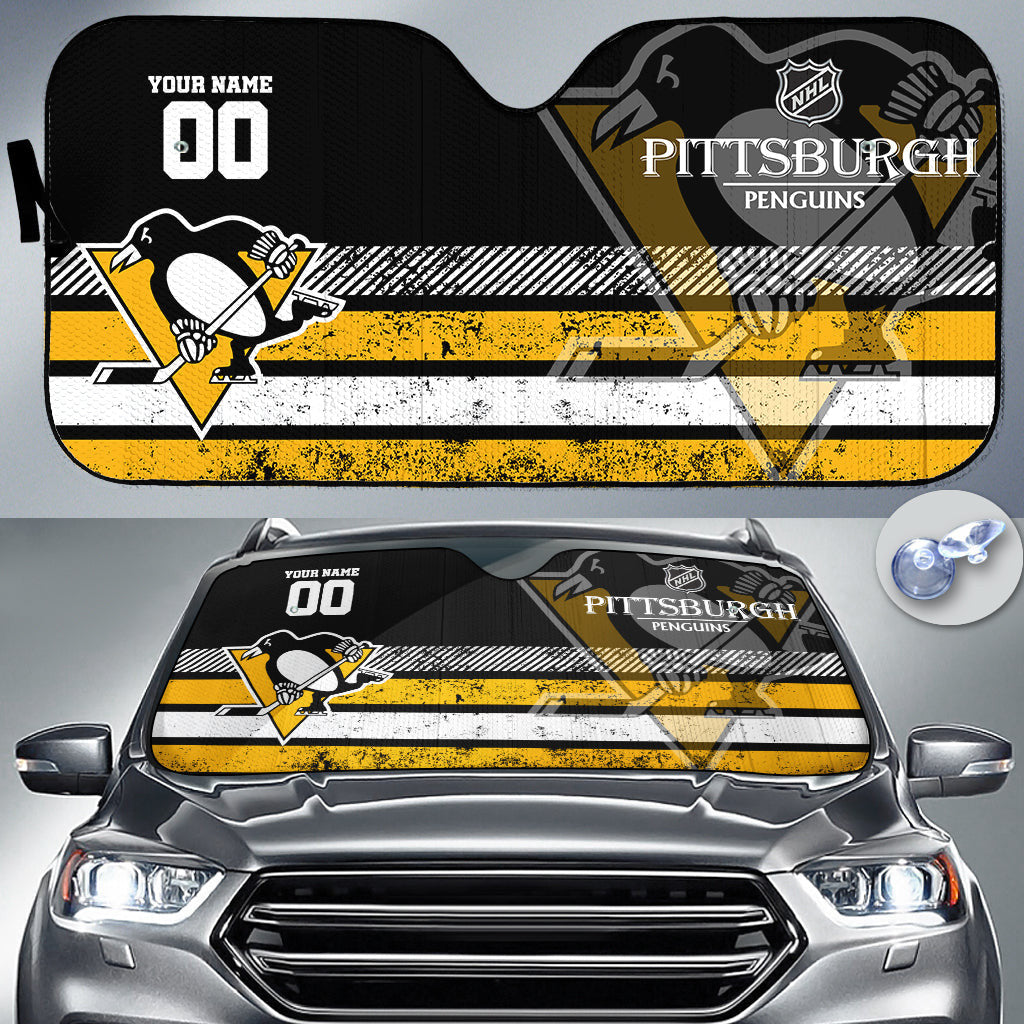 LIMITED EDITION - NEW CUSTOMIZED NHL26 PBP PITTSBURGH PENGUINS AUTO WINDSHIELD SHADE