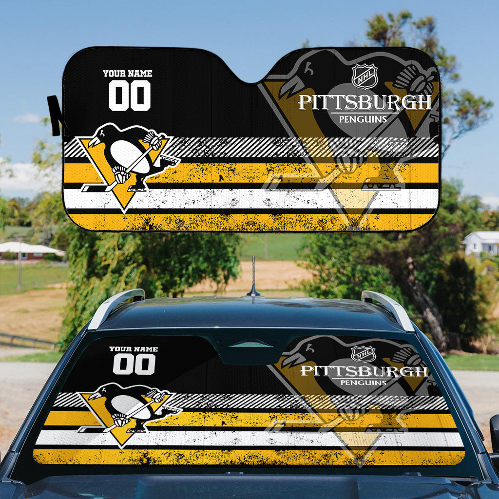 LIMITED EDITION - NEW CUSTOMIZED NHL26 PBP PITTSBURGH PENGUINS AUTO WINDSHIELD SHADE