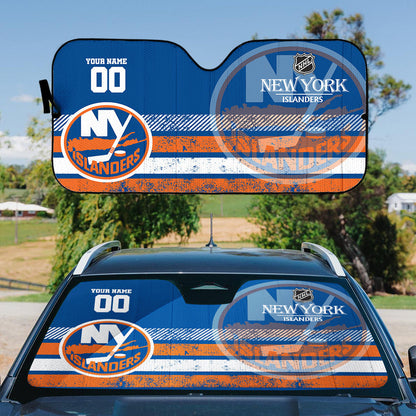 LIMITED EDITION - NEW CUSTOMIZED NHL25 NYI NEW YORK ISLANDERS AUTO WINDSHIELD SHADE