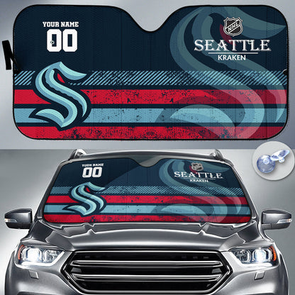 LIMITED EDITION - NEW CUSTOMIZED NHL20 STK SEATTLE KRAKEN AUTO WINDSHIELD SHADE