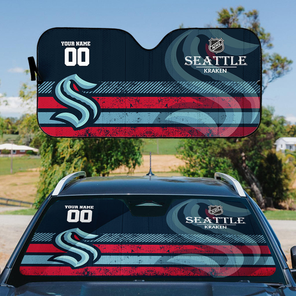 LIMITED EDITION - NEW CUSTOMIZED NHL20 STK SEATTLE KRAKEN AUTO WINDSHIELD SHADE