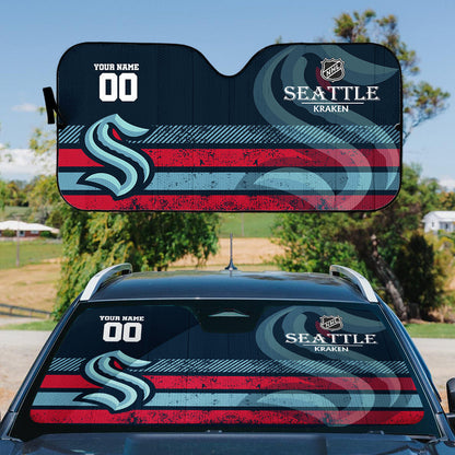 LIMITED EDITION - NEW CUSTOMIZED NHL20 STK SEATTLE KRAKEN AUTO WINDSHIELD SHADE