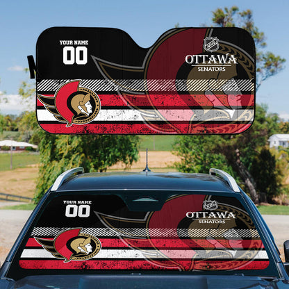 LIMITED EDITION - NEW CUSTOMIZED NHL29 OSN OTTAWA SENATORS AUTO WINDSHIELD SHADE