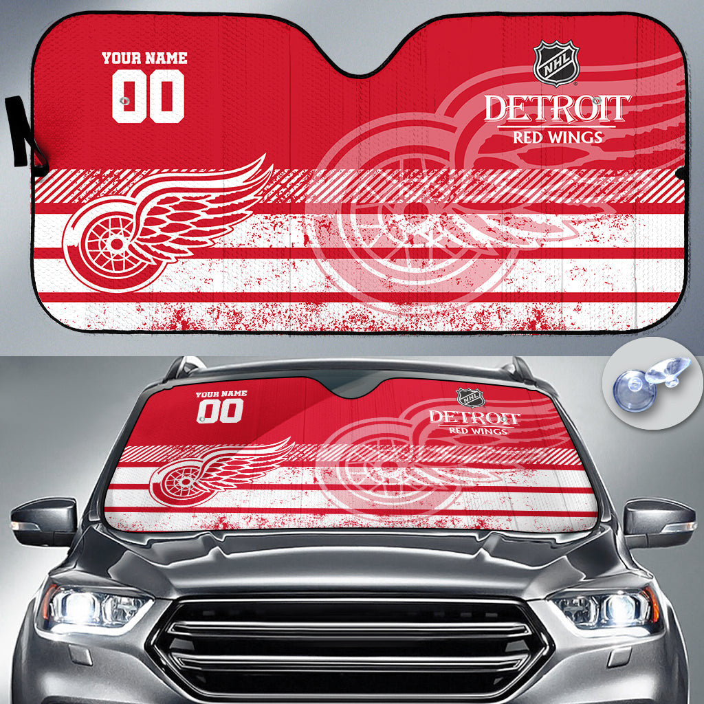 LIMITED EDITION - NEW CUSTOMIZED NHL22 DRW DETROIT RED WINGS AUTO WINDSHIELD SHADE