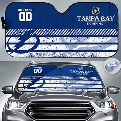 LIMITED EDITION - NEW CUSTOMIZED NHL12 TPL TAMPA BAY LIGHTNING AUTO WINDSHIELD SHADE