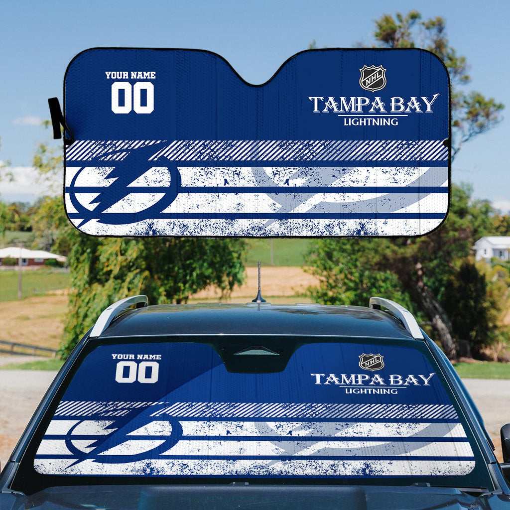 LIMITED EDITION - NEW CUSTOMIZED NHL12 TPL TAMPA BAY LIGHTNING AUTO WINDSHIELD SHADE