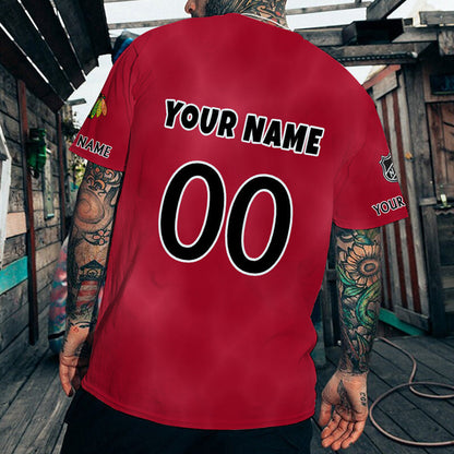 LIMITED EDITION - NEW CUSTOMIZED NHL08 CBH CHICAGO BLACKHAWKS T-SHIRT