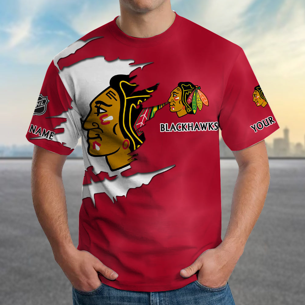 LIMITED EDITION - NEW CUSTOMIZED NHL08 CBH CHICAGO BLACKHAWKS T-SHIRT