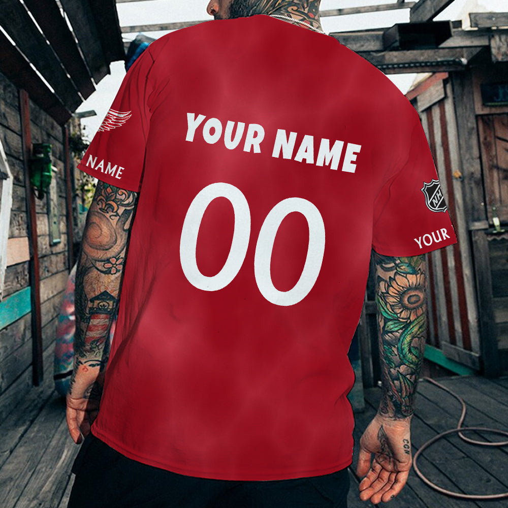 LIMITED EDITION - NEW CUSTOMIZED NHL22 DRW DETROIT RED WINGS T-SHIRT
