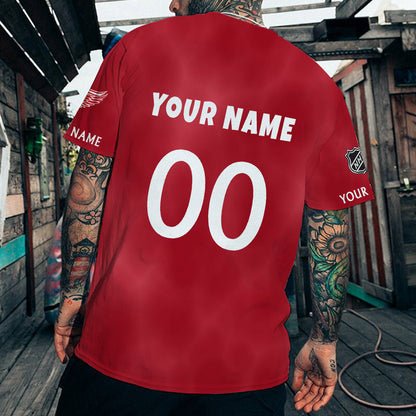 LIMITED EDITION - NEW CUSTOMIZED NHL22 DRW DETROIT RED WINGS T-SHIRT