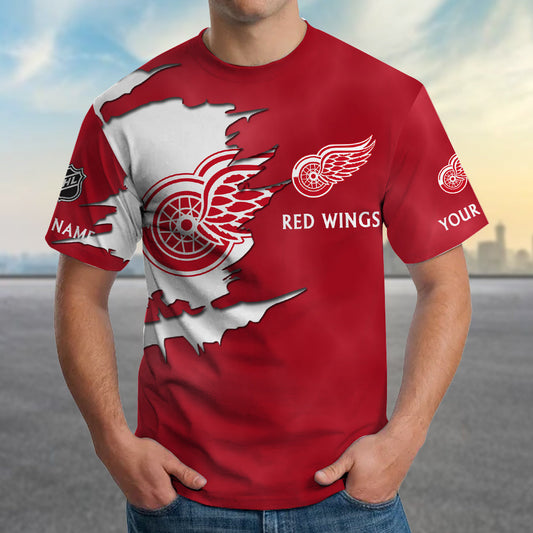 LIMITED EDITION - NEW CUSTOMIZED NHL22 DRW DETROIT RED WINGS T-SHIRT