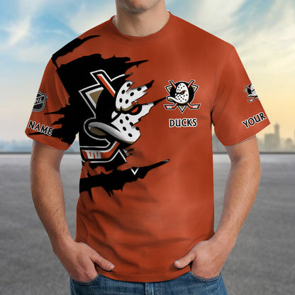 LIMITED EDITION - NEW CUSTOMIZED NHL09 AHD ANAHEIM DUCKS T-SHIRT