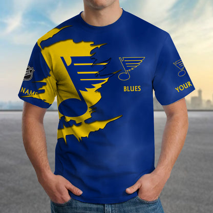 LIMITED EDITION - NEW CUSTOMIZED NHL14 SLB ST. LOUIS BLUES T-SHIRT