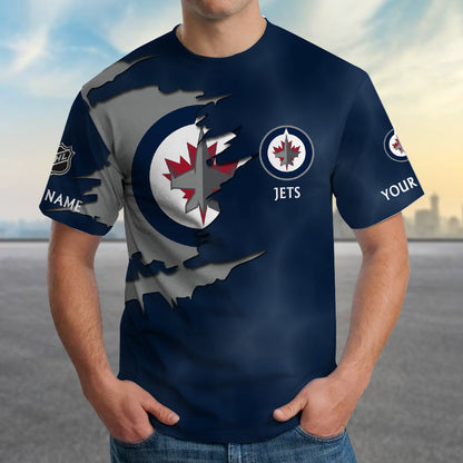 LIMITED EDITION - NEW CUSTOMIZED NHL21 WPJ WINNIPEG JETS T-SHIRT